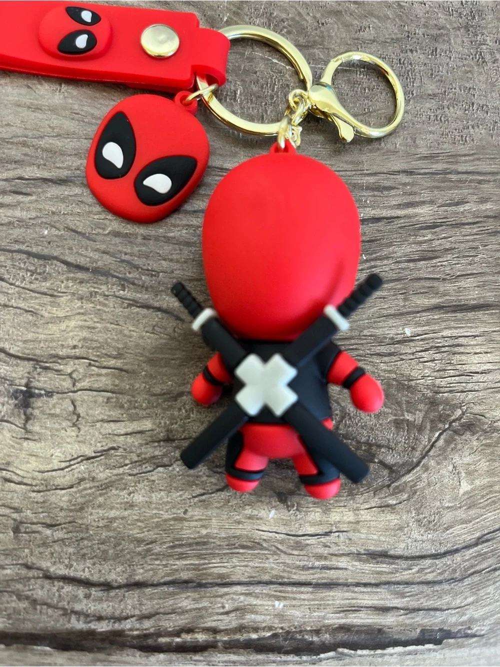 Red Deadpool  Silicone Key & Card Holder Charm
